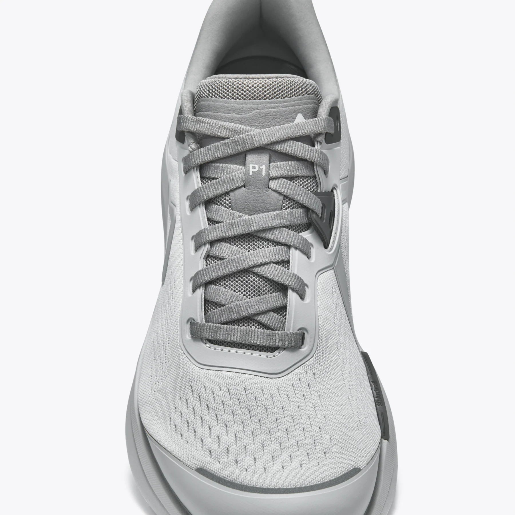 Mount to Coast P1 Cinder running shoe, front view detail #Color_cinder