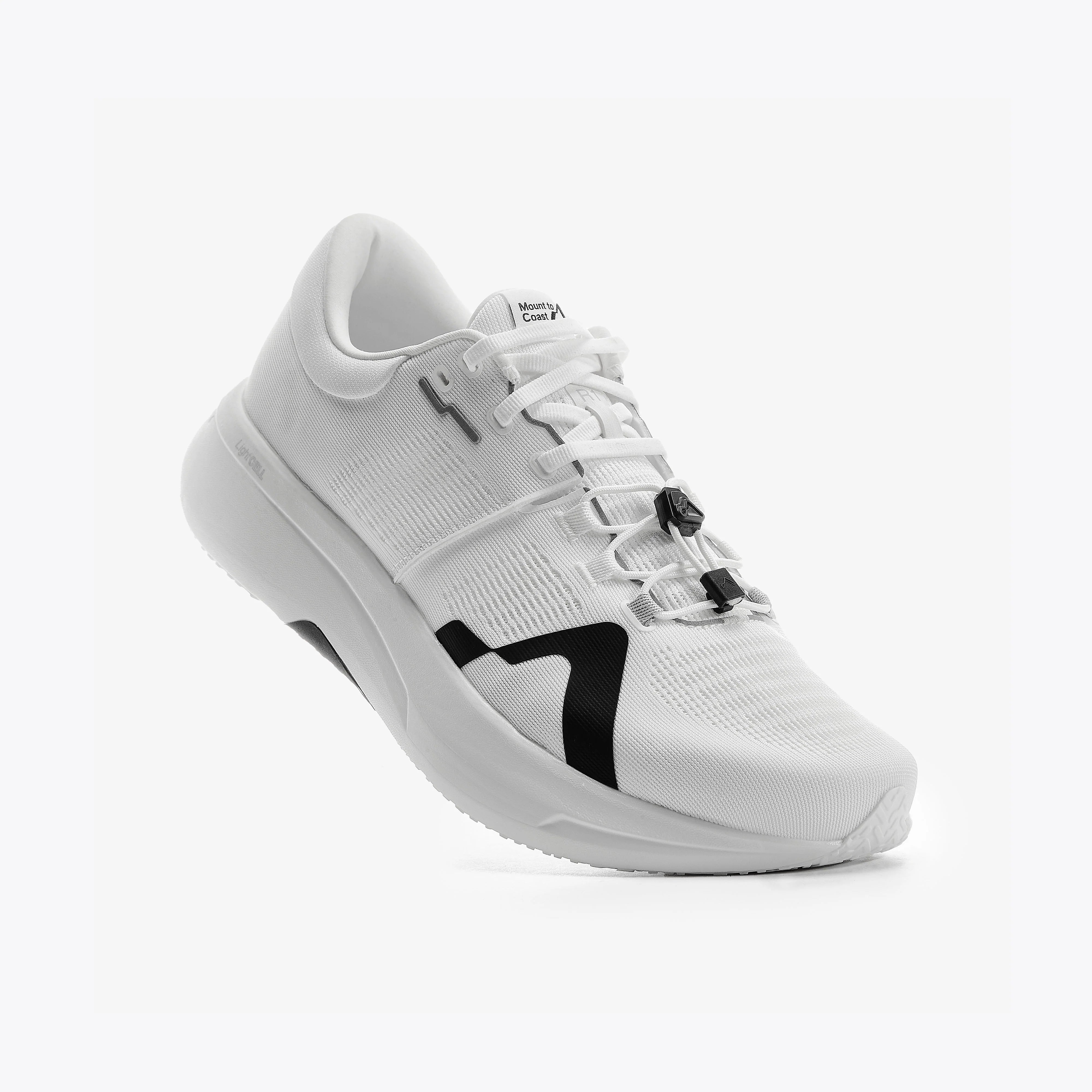 Mount to Coast R1 white running shoe with black accents #Color_white
